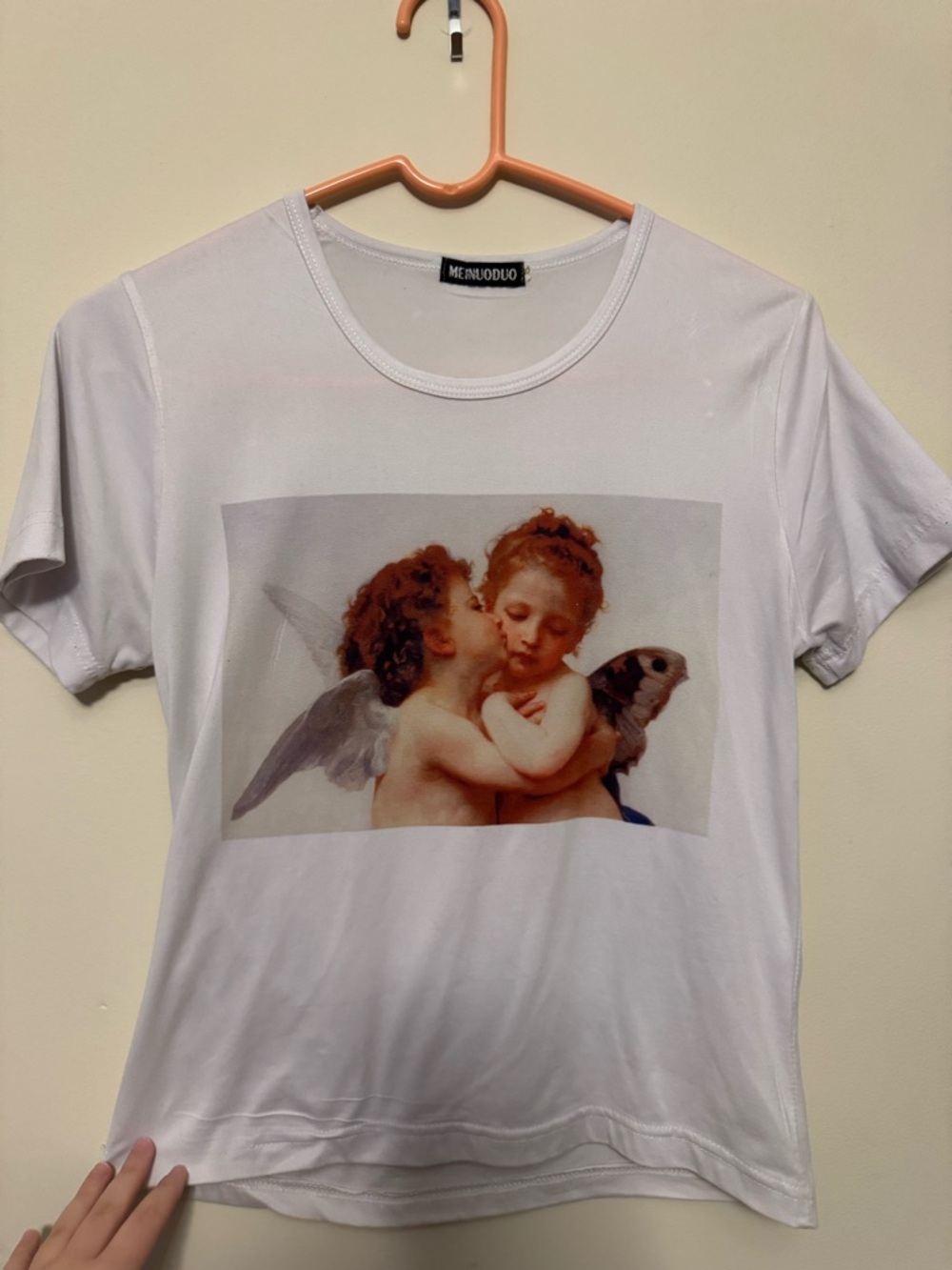 MEINUODUO White Angel Graphic Tee